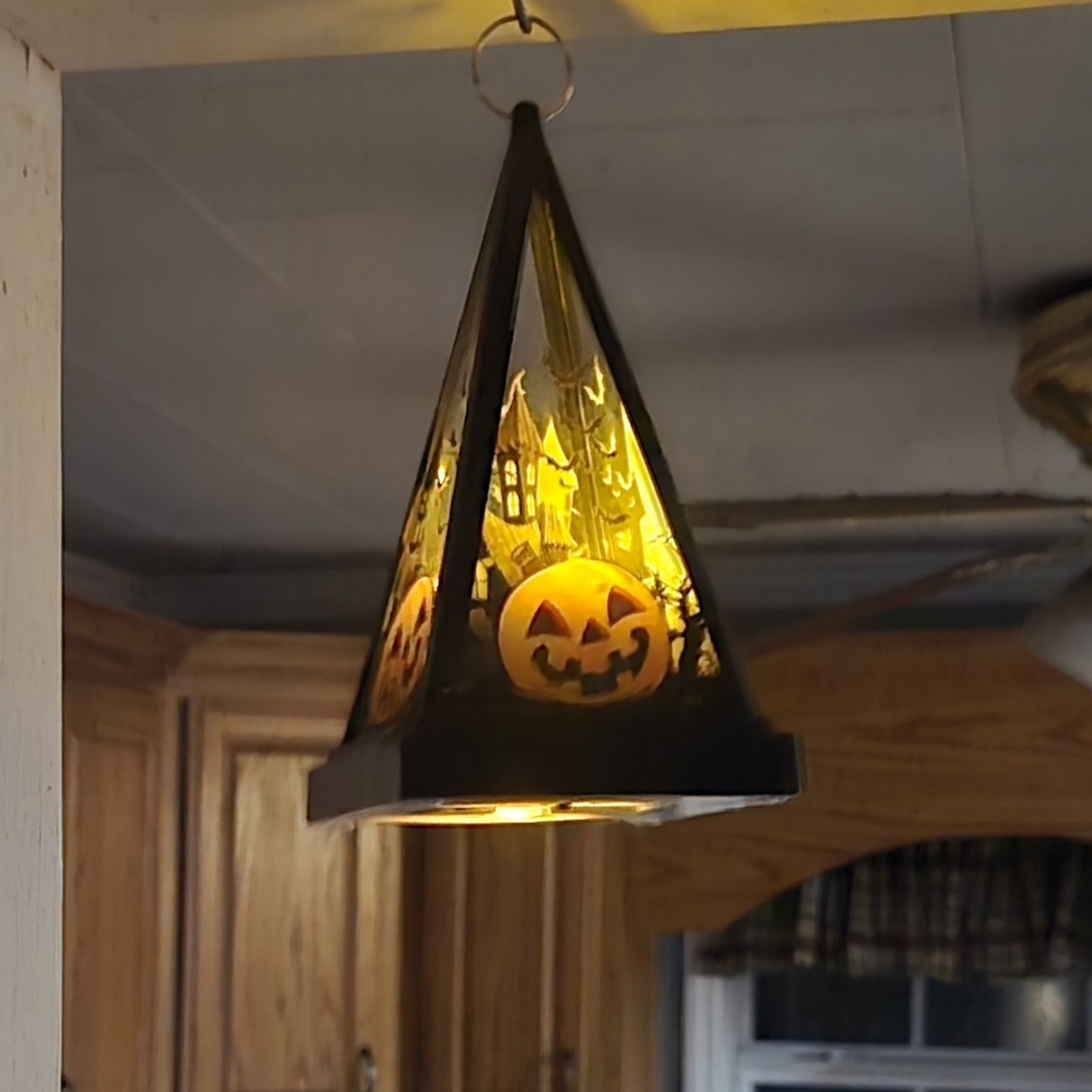 Source Unknown Black and Orange Pumpkin Lantern